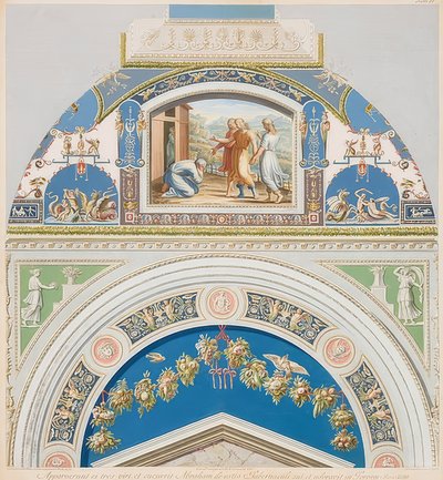 Lunetka i pole sklepienne z Abrahamem i trzema aniołami. 1774 autorstwa Gaetano Savorelli
