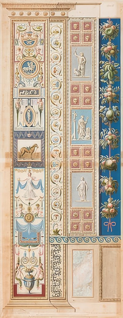 Pilaster Loggia II (ozdoba z osiodłanym koniem w części środkowej) autorstwa Gaetano Savorelli