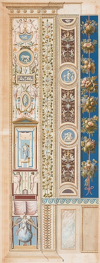 Pilaster Loggia IV (ozdoba, w której siedzi geniusz chwały) autorstwa Gaetano Savorelli