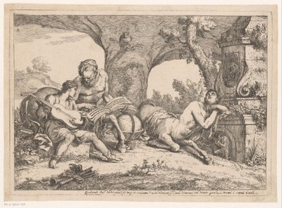 Achilles nauczany przez Chiron Różne wystawy i kraje (tytuł serii) Varii capricci e paesi (tytuł serii) autorstwa Gaetano Zompini (possibly)