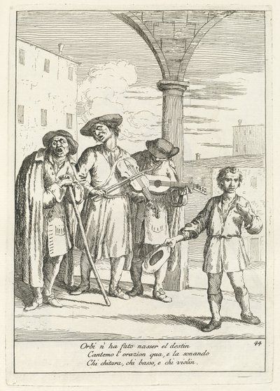 Spraw, by psy tańczyły (uliczny artysta estradowy) autorstwa Gaetano Zompini