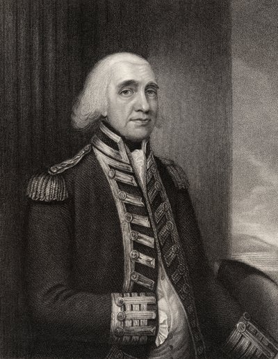 Admirał Richard Howe, ryty W.T. Fry, z „Narodowej Galerii Portretów, tom III”, wydana ok. 1835 (lito) autorstwa Gainsborough Dupont