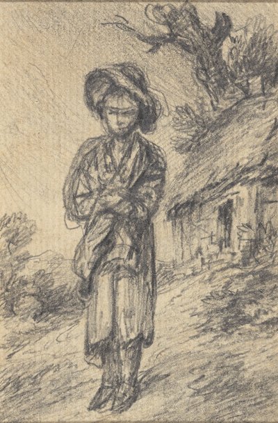 Chłopiec stojący przy chacie autorstwa Gainsborough Dupont