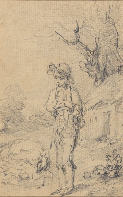 Chłopiec stojący przy chacie autorstwa Gainsborough Dupont