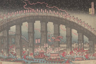 Festiwal Tenmangu w Osace, 1834. autorstwa Gakutei