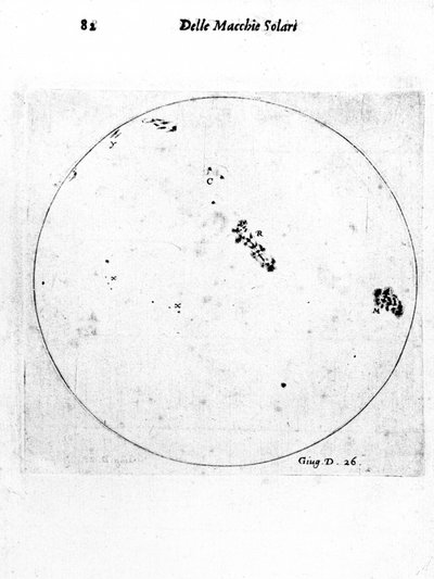 Obserwacja plam słonecznych przez Galileusza, 1613 autorstwa Galileo Galilei