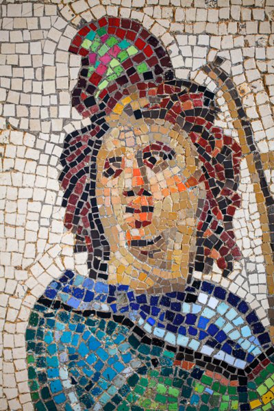 Rzymska mozaika przedstawiająca Orfeusza grającego na lirze autorstwa Gallo-Roman