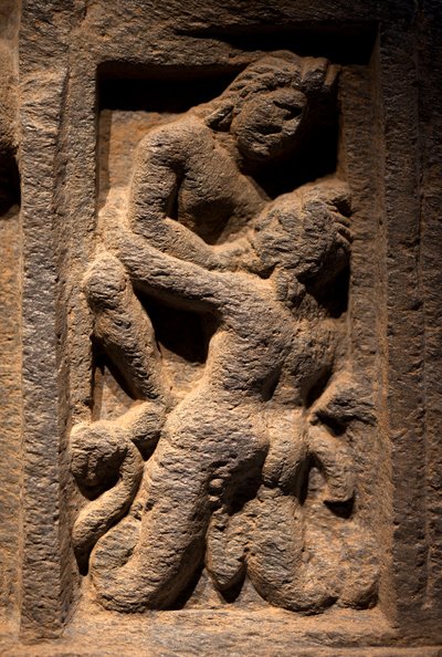 Tryton. Płaskorzeźba, sztuka Gandhary (Pakistan), II-III w. Koreańskie Muzeum Narodowe, Seul (Korea Południowa). autorstwa Gandhara School