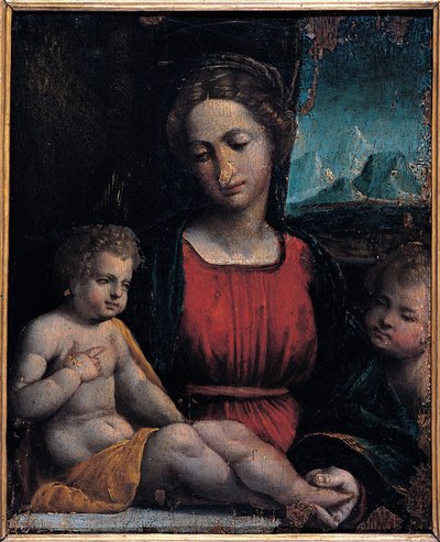 Madonna z Dzieciątkiem i św. Janem autorstwa Garofalos workshop