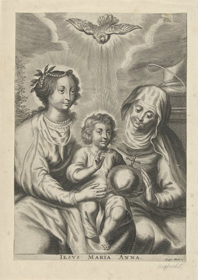 Anna w trójkach Jezus Maria Anna (tytuł na obiekcie) autorstwa Gaspar Huybrechts