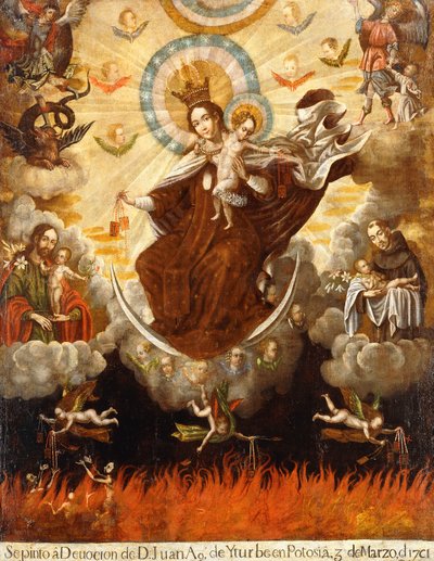 Dziewica Karmelitów, 1761 autorstwa Gaspar Miguel de Berrio