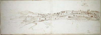 Widok Urbino z Colle di San Donato (kreda na papierze) autorstwa Gaspar van Wittel