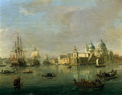 Widok Wenecji z Giudeccą i domem celnym, autorstwa Gaspara van Wittel (1652 lub 1653-1736), olej na płótnie, 27x42 cm, detal autorstwa Gaspar van Wittel