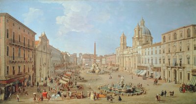 Rzym, Piazza Navona (olej na płótnie) autorstwa Gaspar van Wittel