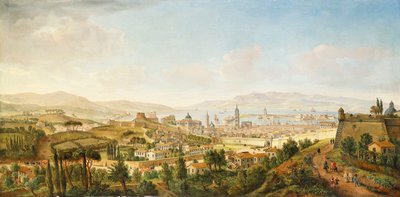 Panoramiczny widok na Mesynę, Sycylię, autorstwa Gaspar van Wittel