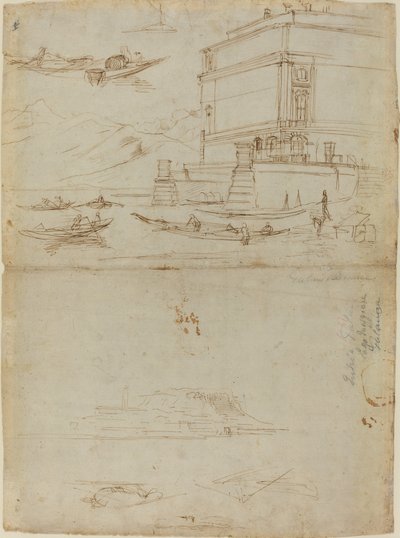 Studia nad Lago Maggiore i Wejście do Palazzo autorstwa Gaspar van Wittel
