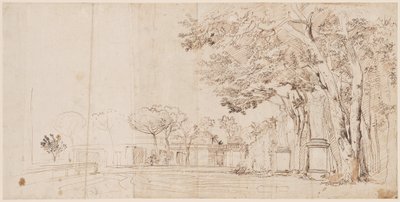 Ogrody Willi Medici autorstwa Gaspar van Wittel