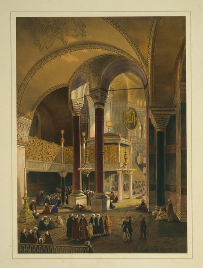 Galeria cesarska w meczecie Ayasofya, dawniej kościół Hagia Sophia autorstwa Gaspard Fossati