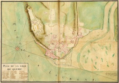 Gaspard-Joseph Chaussegros de Lery, Plan miasta Quebec, 1727 r. autorstwa Gaspard Joseph Chaussegros de Léry