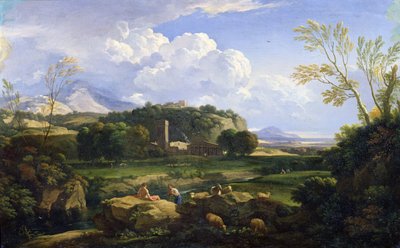 Widok na rzymską Kampanię (olej na płótnie) autorstwa Gaspard Poussin Dughet