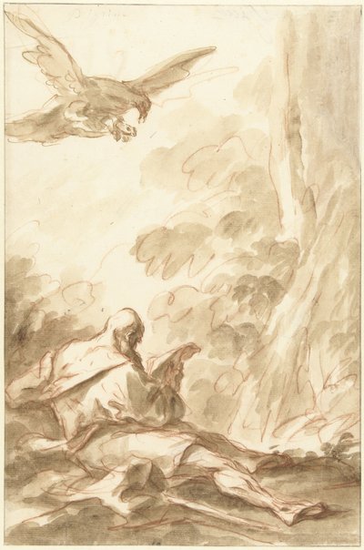 Eliasz karmiony przez kruki autorstwa Gasparo Diziani (attributed to)
