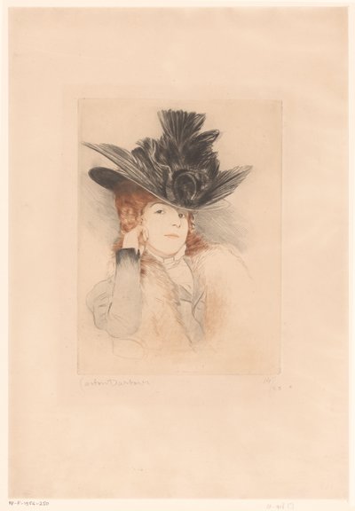 Portret nieznanej damy w kapeluszu autorstwa Gaston Darbour