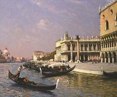 Wenecja: Pałac Dożów, Biblioteka Marciana i Santa Maria della Salute w oddali autorstwa Gaston Hippolyte Boucart