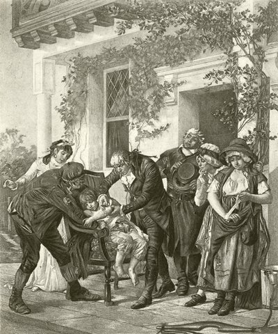 Pierwsze szczepienie - dr Jenner (wklęsłodruk) autorstwa Gaston Melingue