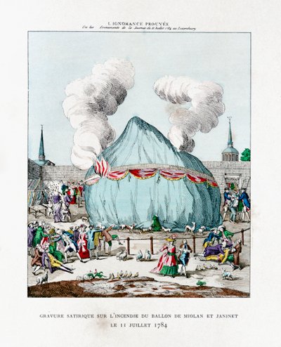 Grawer satyryczny na ogniu balonu Miolana i Janinet 1784 1887 autorstwa Gaston Tissandier