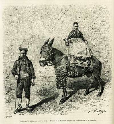 Andora i Andora. Grawer G. Vuillier, ilustrujący opowiadanie Le val d