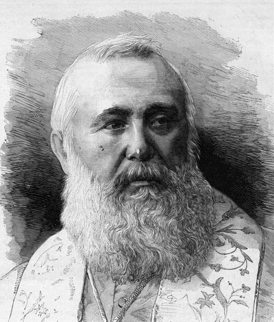 Portret Karola Lavigerie (1825-1892) arcybiskupa Algieru, kardynała prymasa Afryki. Grawerowanie MG Vuillier w „”Le Monde Illustré””n°1323 z 5 sierpnia 1882 r. autorstwa Gaston Vuillier
