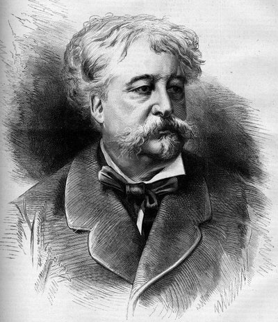 Portret Julesa Noriaca (1827-1882) Francuski pisarz, krytyk i dziennikarz. Grawer G. Vuillier w „”Le Monde Illustré”” nr 1332 z 7 października autorstwa Gaston Vuillier
