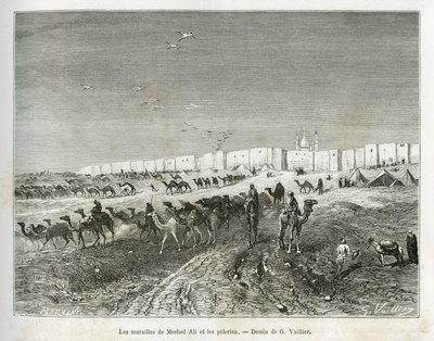 Mury Meshed Ali (Ali Ibn Abi Talib, zmarł w 661, kuzyn, uczeń i zięć Mahometa (570-632)) znajdują się w meczecie w Nadżafie (Irak), a peleryny zbierają się, aby uczcić pierwsze i ojciec wszystkich imamów. Grawerowanie przez G.Vuillier, do il autorstwa Gaston Vuillier