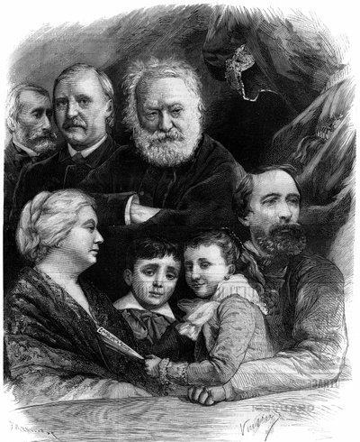 Victor Hugo (1802-1885) i jego krewni wzięli udział w drugim przedstawieniu „Król s