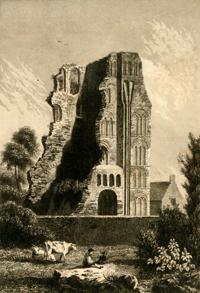 „Ruiny klasztoru w Canterbury”, ok. 1842 r. autorstwa Gaucherel