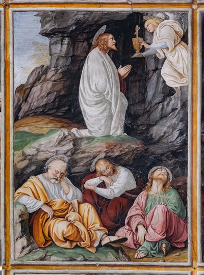 Chrystus modlący się w Ogrodzie Getsemani, fragment „Życie i męka Chrystusa” autorstwa Gaudenzio Ferrari
