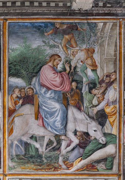 Fragment „Chrystusa wchodzącego do Jerozolimy”, z „Życia i męki Chrystusa” autorstwa Gaudenzio Ferrari