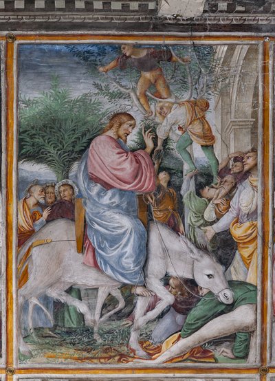 Fragment „Chrystusa wchodzącego do Jerozolimy”, z „Życia i męki Chrystusa” autorstwa Gaudenzio Ferrari