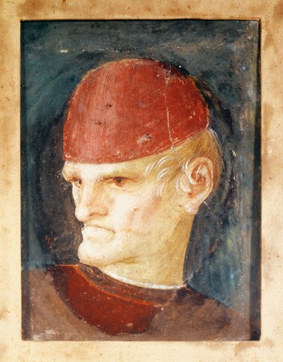 Włochy, Varallo, Fragment fresku głowy autorstwa Gaudenzio Ferrari