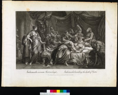 Andromacha opłakująca śmierć Hektora, rytowana przez Domenico Cunego, 1764 autorstwa Gavin after Hamilton
