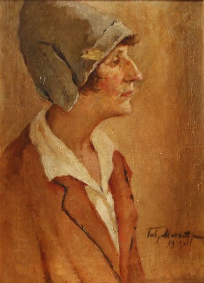 Portret poetki Anny Achmatowej 1889-1966, 1929 autorstwa Gavriil Petrovich Makaturin
