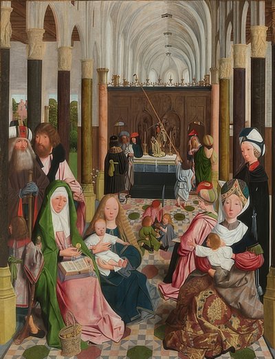 Święte pokrewieństwo. Około 1495 r. autorstwa Geertgen Tot sint Jans