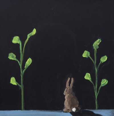 Nocny królik, 2019 (olej na płótnie) autorstwa Genevieve French