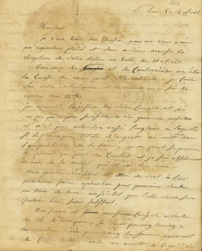 List Rosalie Saugrain do Biura P.R. autorstwa Genevieve Rosalie Michau Saugrain