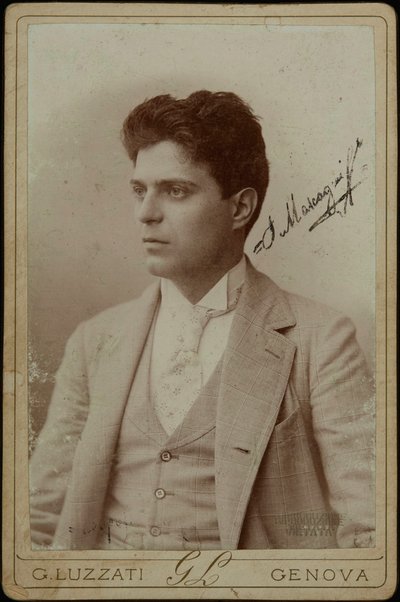 Portret kompozytora Pietro Mascagniego 1863-1945, ok. 1930 r. 1890. autorstwa Genova . Photo studio Luzzati