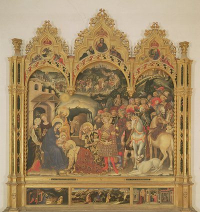 Adoracja ołtarza Trzech Króli, 1423 (tempera na desce) autorstwa Gentile da Fabriano