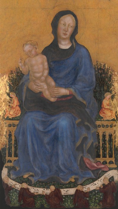 Madonna z Dzieciątkiem z Aniołami. autorstwa Gentile da Fabriano