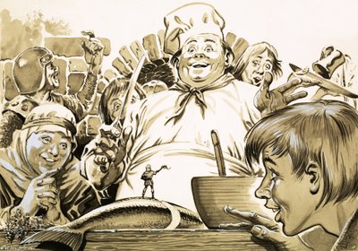 Ilustracja z książki "Tom Thumb" autorstwa braci Grimm autorstwa Geoff Campion