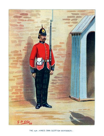 25. Królowie posiadają Scottish Borderers, c1890. autorstwa Geoffrey Douglas Giles