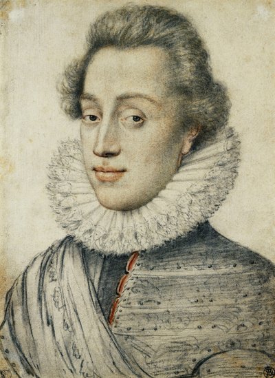Portret młodego mężczyzny dobrej jakości, w połowie długości, w wysokiej kryzie autorstwa Geoffroy Dumonstier